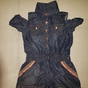 Denim short romper toddler